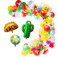 106Pcs 16Ft Fiesta Balloon Garland Kit Mexican Party Decorations Cactus Arch Garland Taco Balloons Garland Arch Strip for Carnival Cinco De Mayo Taco Bout a Party Wedding Birthday Luau Party