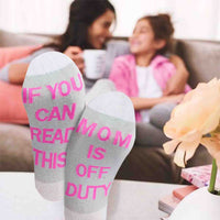 Mother's Day Gifts Socks for Mom, Best Mom Ever, If You Can Read This, Mom is Off Duty, Crew Sock, Non-slip Socks