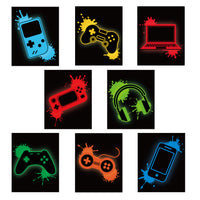 R HORSE 8Pcs Game Neon Poster Wall Decor Minimalist Video Game Room Decor