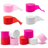 12 Rolls 82ft Pink Crepe Paper Streamers Pink Red White Rose Red Crepe Paper
