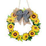 R HORSE Sunflower Wreath Door Hanging Sign, Spring Door Wreath