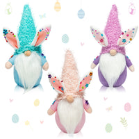 3Pcs Easter Bunny Gnome with Diamond Stickers Handmade Rabbit Tomte Nordic Swedish Tomte Elf Gnomes