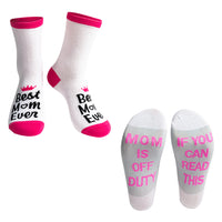 Mother's Day Gifts Socks for Mom, Best Mom Ever, If You Can Read This, Mom is Off Duty, Crew Sock, Non-slip Socks