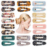 20 Pcs Acrylic Resin Hair Clips Set Fashion Geometric Alligator Barrettes Leopard Pattern Vintage Hair Accessories Hairpins for Women
