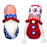 2 Pcs 4th of July Patriotic Gnome Plush Decoration Faceless Gnome Couple Decor for Independence Day American Veterans Day Gift Election Tomte Decoration Patriotic Standing Gnome Decor for Home Desktop