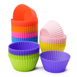 63Pcs Silicone Muffin Cups 2.7 Inch Cupcake Liners Non-Stick Silicone Cupcake Holders Reusable Muffin Cupcake Cups Washable Oven Baking Cupcake Molds in 9 Colors