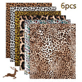R HORSE 6Pcs Leopard Cheetah Pattern Heat Transfer Vinyl HTV Sheets 12"x 10" Iron On Vinyl, Wild Animal Print Craft Film HTV Craft Bundle of Heat Press Vinyl for T-Shirts Clothing DIY Decorations