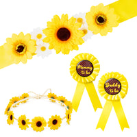 Sunflower Maternity Sash Mommy to Be & Daddy to Be Corsage Wreath Headdress Decoration