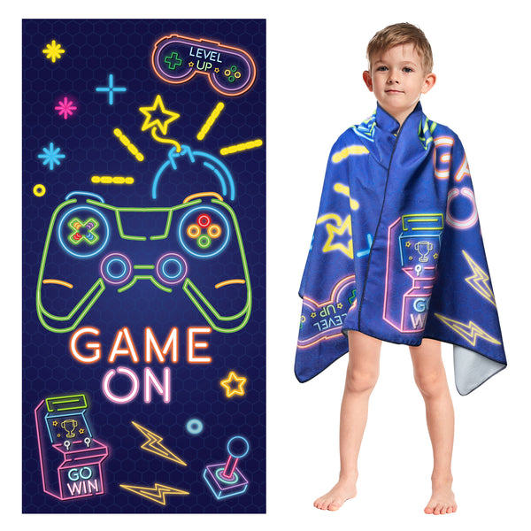 R HORSE Neon Video Game Beach Towel for Kid