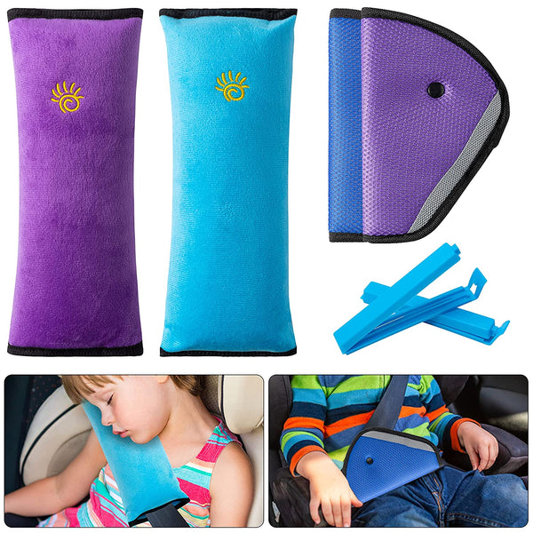 R HORSE 4Pack Seatbelt Pillow Car Seat Belt Covers for Kids, Blue Purp