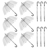 R HORSE 12Pack 46 Inch Clear Bubble Umbrella J Handle Automatic Open Umbrellas Large Transparent Windproof Waterproof Stick Umbrella for Men and Women Wedding Ceremony Event