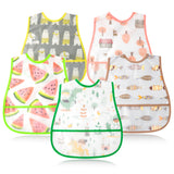 5 Pcs Baby Bibs with Pocket and Snap Button