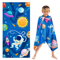 R HORSE Outer Space Beach Towel for Kids 30 x 60 inch Microfiber Pool Towel