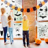 R HORSE 336 Pcs+ Halloween Window Clings 12 Sheets Adhesive Halloween Glass Decal Stickers Bat Spider Window Stickers Halloween Party Decorations for Glass Window