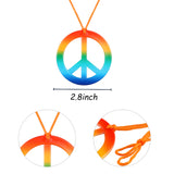 20 Pcs Hippie Costume Set Hippie Costume Accessories Vintage Sunglasses Flower Headbands Peace Sign Necklaces Glitter Temporary Tattoo Stickers 60s Party Supplies for Women Men