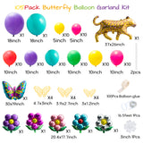 R HORSE 105Pcs Butterfly and Flower Balloons Garland Arch Kit
