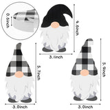 3pcs Black&White Gnome Wooden Sign Plaid Gnome Wooden Freestanding Table Decoration Double Printed Gnome Tabletop Centerpiece Ornament for Home Party Desk Office Decoration