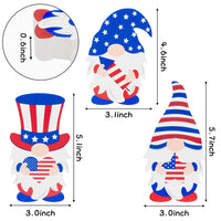 3pcs Independence Day Gnome Wooden Sign Patriotic Gnome Wooden Table Decoration Double Printed Gnome Tabletop Centerpiece Ornament for Veteran's Day 4th of July America Day Memorial Day Decor