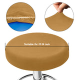6Pcs Round Bar Stool Covers Elastic Camel Color Chairs Covers Washable Stool Cover