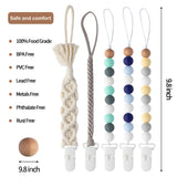 5 Pcs Silicone Pacifier Clip for Babies 9.8'' Infant Pacifier Leashes Silicone Teething Clips Teether Toy with Braided Cotton Rope Chew Beads Pacifier for Baby Shower Baby Boys Girls Gift