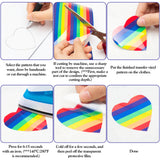 8Pcs Rainbow Heat Transfer Vinyl 12"x 10" Gay Pride HTV Vinyl Sheet Colorful LGBT Stripe Pattern for Homosexual Peace&Love Lesbian Party Iron on Vinyl Clothes Hat T-Shirts Bag DIY Craft