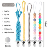 5Pcs Colorful Babies Pacifier Clips 9.8 Inch Pacifier Leashes Metal Teething Clips Infant Teether Toy