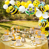 106Pcs 16Ft Bee Balloon Garland Kit Yellow Black White Latex Helium Balloon