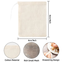 80 Pcs Reusable Drawstring Cotton Soup Bags Cheesecloth Straining Bags Muslin Bags Coffee Tea Bags Soup Gravy Broth Brew Stew Bags for Kitchen (3 x 4 Inch)