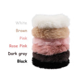 6 Pcs Faux Fur Hair Scrunchies Fuzzy Furry Artificial Rabbit Fur Elastics Ties Fluffy Pom Pom Hair Band Ponytail Holder Hair Accessories Wrist Band for Women Lady(6 Colors)