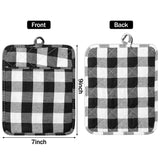 R HORSE 6Pcs Buffalo Plaid Hot Pot Holders for Kitchen Black & White Cotton Hot Pad with Pocket