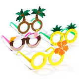 R HORSE 12 Pcs Tropical Hawaiian Party Glasses Holiday Glasses Frames Jungle Party Luau Party Accessories Party Favors Felt Pineapple, Coconut, Parrot Glasses for Kids