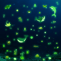 Glow in The Dark Wall Decals, 4Pcs Underseas Fluorescent Stickers