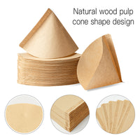 300Pcs Pour Over Filter Paper, 3.7Inch Natural Wood Color Coffee Filter
