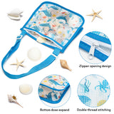 R HORSE 3Pcs Seashell Beach Bags Colorful Expandable Mesh Seashell Beach Toys Bag