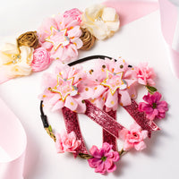 R HORSE 5Pcs Maternity Sash and Corsage Pin Set with Star Sticker Pink Pregnancy Flower Belly Belt