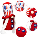 2 Pcs 4th of July Patriotic Gnome Plush Decoration Faceless Gnome Couple Decor for Independence Day American Veterans Day Gift Election Tomte Decoration Patriotic Standing Gnome Decor for Home Desktop