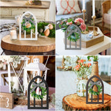 4Pcs Wooden Farmhouse Window Tiered Tray Decoration Classical Plaid Rustic Farmhouse Wooden Tray Decor