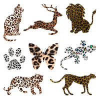 R HORSE 6Pcs Leopard Cheetah Pattern Heat Transfer Vinyl HTV Sheets 12"x 10" Iron On Vinyl, Wild Animal Print Craft Film HTV Craft Bundle of Heat Press Vinyl for T-Shirts Clothing DIY Decorations