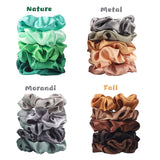 50 Pcs Satin Hair Scrunchies Set Elastic Colorful Ponytail Holder Solid Color Hair Ties Soft Hair Bobbles Hair Accessories for Women