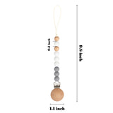 Adorable Baby Mobile Toys Silicone Pacifier Clip Baby Wind Chimes Teething Clips Infant Ceiling Mobiles White Grey Wooden Natural Toys Toddlers Nursing Accessories for Baby Boys Girls