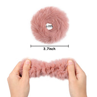 6 Pcs Faux Fur Hair Scrunchies Fuzzy Furry Artificial Rabbit Fur Elastics Ties Fluffy Pom Pom Hair Band Ponytail Holder Hair Accessories Wrist Band for Women Lady(6 Colors)