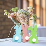 R HORSE 3Pcs Easter Wooden Rabbit Shaped Tiered Tray Decoration