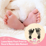 R HORSE Hello World Newborn Announcement Sign with Ink Pad for Baby Hand and Footprints