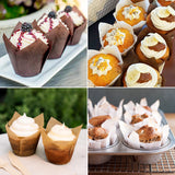 255Pcs Tulip Cupcake Liners Set Muffin Baking Cups Brown Cupcake Baking Liners Holders