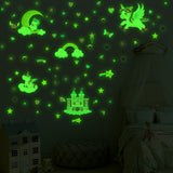 Glow in The Dark Wall Decals, 4Pcs Unicorn Fluorescent Stickers