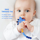 R HORSE 2Pcs Baby Teething Toys for Boys and Girls, Dinosaur Teether Pain Relief Toy with Pacifier Clip Holder