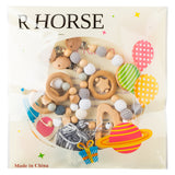 R HORSE 4Pcs Wooden Stroller Toys Set