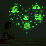 Glow in The Dark Wall Decals, 4Pcs Unicorn Fluorescent Stickers
