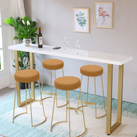 6Pcs Round Bar Stool Covers Elastic Camel Color Chairs Covers Washable Stool Cover