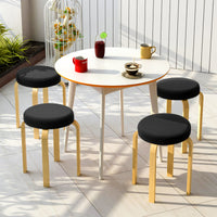 6Pcs Round Bar Stool Covers Elastic Black Chairs Covers